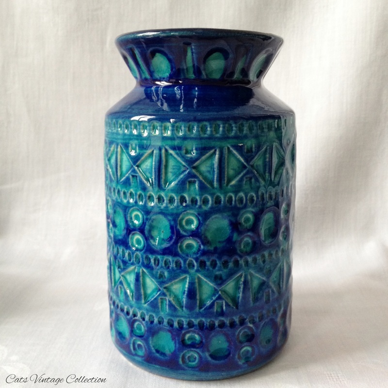 Bay Keramik 1960s Blue vase - Cats Vintage Room